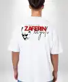 30 Ağustos Zafer Bayramı Ön Arka Baskılı Oversize Bisiklet Yaka T-shirt - Beyaz