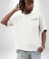 30 Ağustos Zafer Bayramı Ön Arka Baskılı Oversize Bisiklet Yaka T-shirt - Beyaz