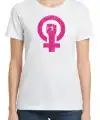 8 Mart Dünya Kadınlar Günü Baskılı Oversize Bisiklet Yaka T-shirt - Beyaz