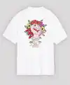 8 Mart Dünya Kadınlar Günü Baskılı Oversize Bisiklet Yaka T-shirt - Beyaz