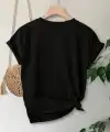 Anneler Günü Hediye Anne Temalı Baskılı Oversize Bisiklet Yaka T-shirt - Siyah