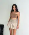 Ayrobin Şortlu Etek - Bej