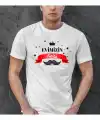 Babalar Günü Hediye Baba Temalı Baskılı Oversize Bisiklet Yaka T-shirt - Beyaz