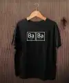 Babalar Günü Hediye Baba Temalı Baskılı Oversize Bisiklet Yaka T-shirt - Siyah