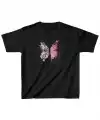 Çocuk Kız Baskılı T-Shirt - Siyah