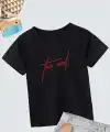 Çocuk Unisex Baskılı T-Shirt - Siyah