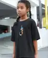 Çocuk Unisex Baskılı T-Shirt - Siyah