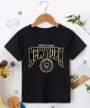 Çocuk Unisex Baskılı T-Shirt - Siyah