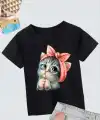 Çocuk Unisex Baskılı T-Shirt - Siyah