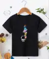 Çocuk Unisex Baskılı T-Shirt - Siyah