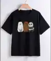Çocuk Unisex Baskılı T-Shirt - Siyah
