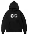 Erkek 10 Kasıma Özel 3 İplik Kapüşonlu Baskılı SweatShirt Hoodie - Siyah
