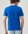 Erkek 24/1 Düz A Kalite Oversize T-shirt - Mavi
