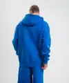 ERKEK 3 İplik Oversize Kapşonlu Basic SweatShirt Hoodie - Mavi