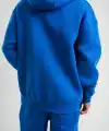 ERKEK 3 İplik Oversize Kapşonlu Basic SweatShirt Hoodie - Mavi