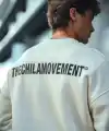 Erkek 3 iplik pamuklu Bisiklet Yaka Baskılı SweatShirt - Beyaz