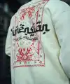 Erkek 3 iplik Pamuklu Bisiklet Yaka Baskılı SweatShirt - Beyaz