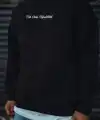 Erkek 3 iplik Pamuklu Bisiklet Yaka Baskılı SweatShirt - Siyah