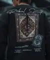 Erkek 3 iplik Pamuklu Bisiklet Yaka Baskılı SweatShirt - Siyah