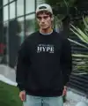 Erkek 3 İplik Pamuklu Bisiklet Yaka Baskılı SweatShirt - Siyah