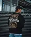 Erkek 3 iplik Pamuklu Bisiklet Yaka Baskılı SweatShirt - Siyah