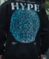 Erkek 3 İplik Pamuklu Bisiklet Yaka Baskılı SweatShirt - Siyah