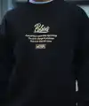 Erkek 3 iplik pamuklu Bisiklet Yaka Ön Ve Arka Baskılı SweatShirt - Siyah