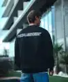 Erkek 3 iplik Pamuklu Bisiklet Yaka Oversize Baskılı SweatShirt - Siyah