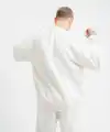 ERKEK 3 İplik Pamuklu Bisiklet Yaka Yıkamalı SweatShirt - Beyaz