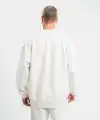 ERKEK 3 İplik Pamuklu Bisiklet Yaka Yıkamalı SweatShirt - Beyaz