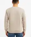 Erkek 3 İplik Pamuklu Düz Bisiklet Yaka SweatShirt - Bej