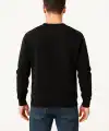 Erkek 3 İplik Pamuklu Düz Bisiklet Yaka SweatShirt - Siyah