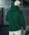 Erkek 3 İplik Pamuklu Kapüşonlu Basic SweatShirt Hoodie - Haki