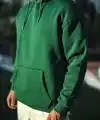 Erkek 3 İplik Pamuklu Kapüşonlu Basic SweatShirt Hoodie - Haki