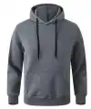 Erkek 3 İplik Pamuklu Kapüşonlu Cepli Oversize Hoodie Sweatshirt - Füme
