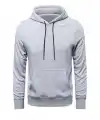 Erkek 3 İplik Pamuklu Kapüşonlu Cepli Oversize Hoodie Sweatshirt - Gri