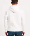 Erkek 3 İplik Pamuklu Kapüşonlu Kanguru Cepli SweatShirt hoodie - Beyaz