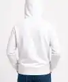 Erkek 3 İplik Pamuklu Kapüşonlu Kanguru Cepli SweatShirt hoodie - Beyaz