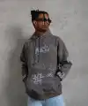 Erkek 3 İplik Pamuklu Kapüşonlu Kanguru Cepli Sweatshirt Hoodie -  Gri