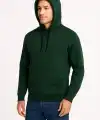 Erkek 3 İplik Pamuklu Kapüşonlu Kanguru Cepli SweatShirt hoodie - Haki