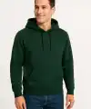 Erkek 3 İplik Pamuklu Kapüşonlu Kanguru Cepli SweatShirt hoodie - Haki