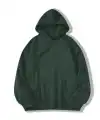 Erkek 3 İplik Pamuklu Kapüşonlu Kanguru Cepli Sweatshirt Hoodie -  Koyu Yeşil