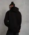 Erkek 3 İplik Pamuklu Kapüşonlu Kanguru Cepli Sweatshirt Hoodie -  Siyah