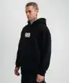 ERKEK 3 İplik Pamuklu Kapüşonlu Patchli Nakışlı Hoodie SweatShirt - Siyah