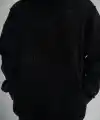 ERKEK 3 iplik Pamuklu Kapüşonlu Yıkamalı Nakışlı Hoodie SweatShirt - Siyah