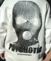 Erkek 3 iplik pamuklu Kışlık Bisiklet Yaka Baskılı SweatShirt - Beyaz