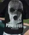 Erkek 3 iplik pamuklu Kışlık Bisiklet Yaka Baskılı SweatShirt - Siyah