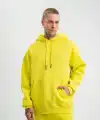ERKEK 3 İplik Pamuklu Oversize Kapşonlu SweatShirt Hoodie - Sarı