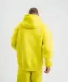 ERKEK 3 İplik Pamuklu Oversize Kapşonlu SweatShirt Hoodie - Sarı