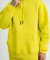 ERKEK 3 İplik Pamuklu Oversize Kapşonlu SweatShirt Hoodie - Sarı